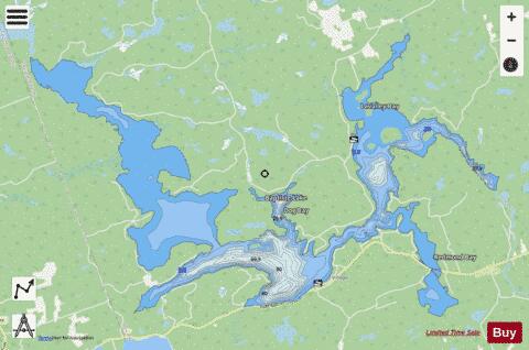 Baptiste Lake depth contour Map - i-Boating App - Streets