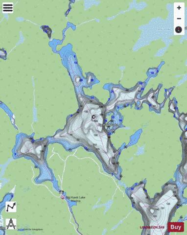 Big Hawk Lake depth contour Map - i-Boating App - Streets