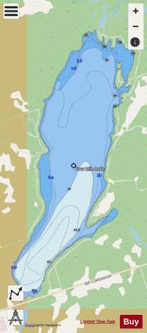 Four Mile Lake depth contour Map - i-Boating App - Streets