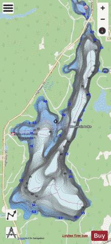 Mountain Lake depth contour Map - i-Boating App - Streets