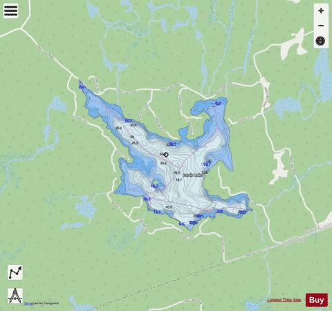Davis Lake depth contour Map - i-Boating App - Streets
