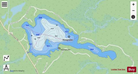 Stormy Lake depth contour Map - i-Boating App - Streets