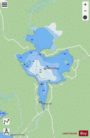 Billings Lake depth contour Map - i-Boating App - Streets