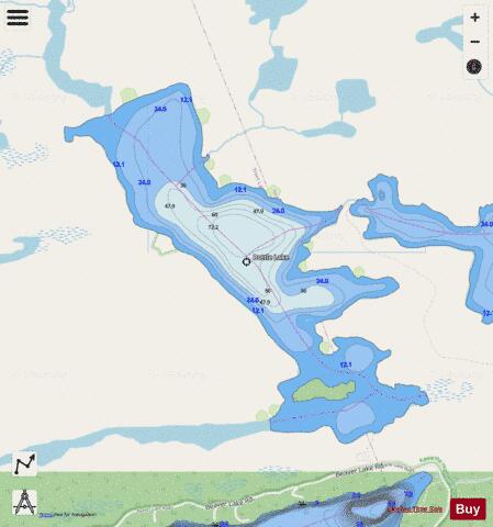 Bottle Lake depth contour Map - i-Boating App - Streets