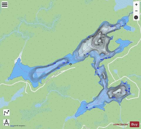 Shawenegog Lake depth contour Map - i-Boating App - Streets