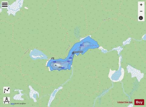 Menet Lake depth contour Map - i-Boating App - Streets