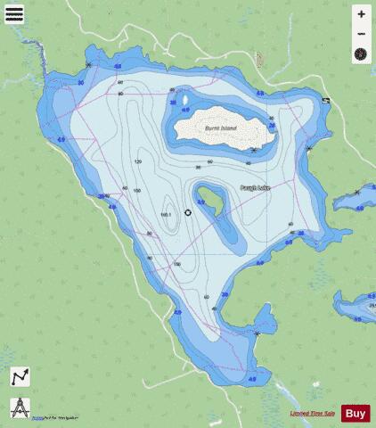 Paugh Lake depth contour Map - i-Boating App - Streets