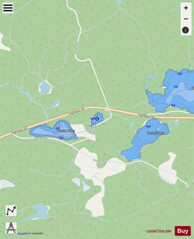 Mishap Lake depth contour Map - i-Boating App - Streets