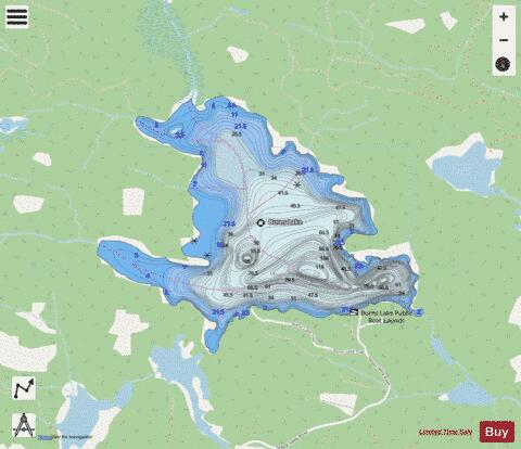 Burns Lake depth contour Map - i-Boating App - Streets