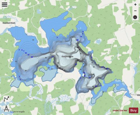 Constant Lake depth contour Map - i-Boating App - Streets
