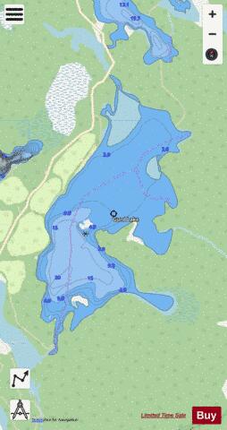 Gurd Lake depth contour Map - i-Boating App - Streets