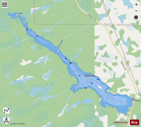 Giroux Lake depth contour Map - i-Boating App - Streets