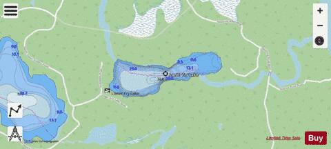 Lower Fry Lake depth contour Map - i-Boating App - Streets