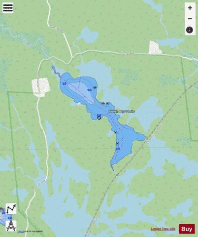 Fourth Deposit Lake depth contour Map - i-Boating App - Streets