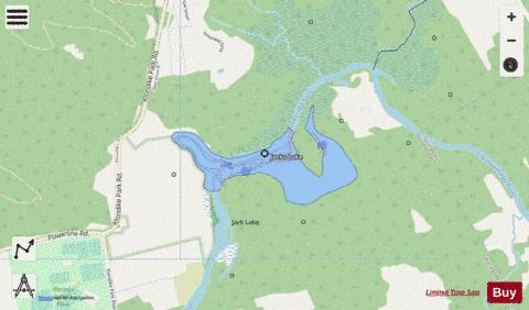 Jacks Lake depth contour Map - i-Boating App - Streets