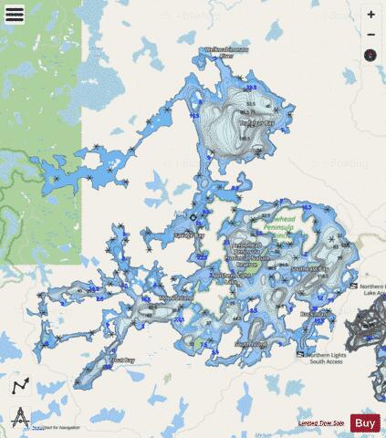 Northern Light Lake depth contour Map - i-Boating App - Streets