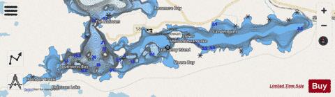 Lower Shebandowan Lake depth contour Map - i-Boating App - Streets