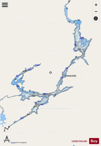 Uneven Lake depth contour Map - i-Boating App - Streets