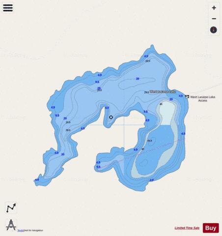 West Lacasse Lake depth contour Map - i-Boating App - Streets