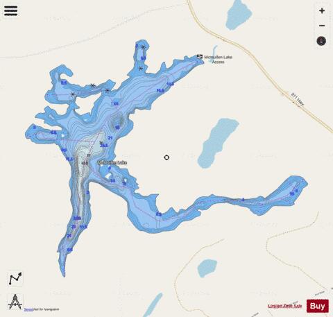 McMullen Lake depth contour Map - i-Boating App - Streets