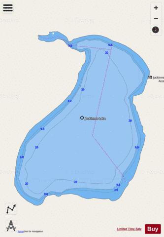 Jackinnes Lake depth contour Map - i-Boating App - Streets