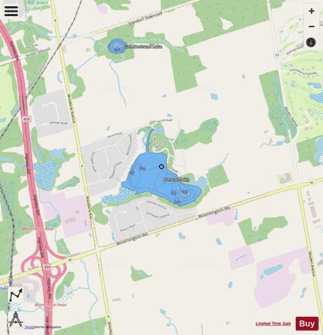 Preston Lake depth contour Map - i-Boating App - Streets