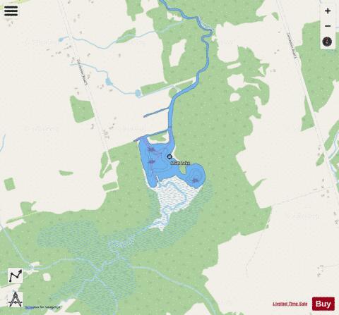 Mud Lake depth contour Map - i-Boating App - Streets