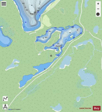 Saw Lake depth contour Map - i-Boating App - Streets