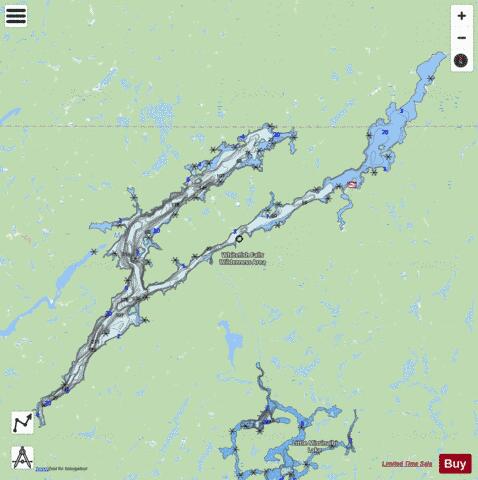 Missinaibi Lake depth contour Map - i-Boating App - Streets