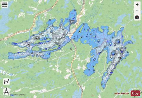 Sharbot Lake depth contour Map - i-Boating App - Streets