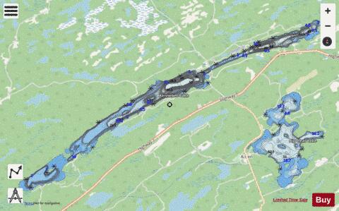Kennebec Lake depth contour Map - i-Boating App - Streets