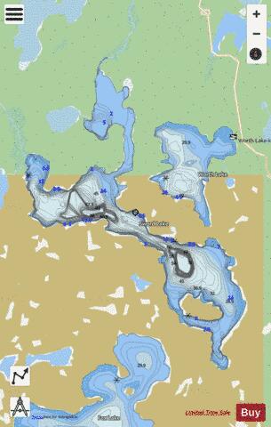 Sword Lake depth contour Map - i-Boating App - Streets
