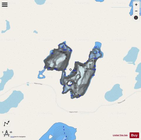 Ponyshoe Lake depth contour Map - i-Boating App - Streets