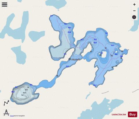 Priam Lake depth contour Map - i-Boating App - Streets