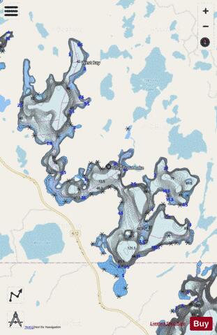 Grey Trout Lake depth contour Map - i-Boating App - Streets