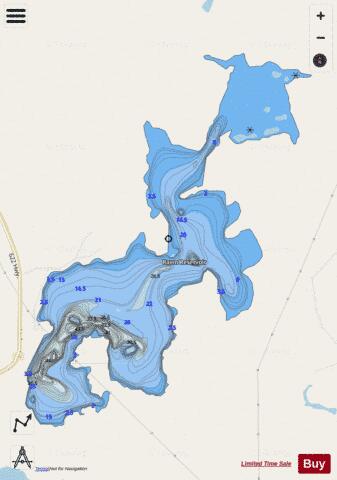 Rawn Reservoir depth contour Map - i-Boating App - Streets