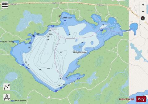 Crystal Lake depth contour Map - i-Boating App - Streets