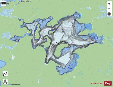 Kabikwabik Lake depth contour Map - i-Boating App - Streets