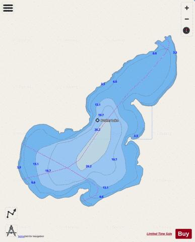 Pusher Lake depth contour Map - i-Boating App - Streets