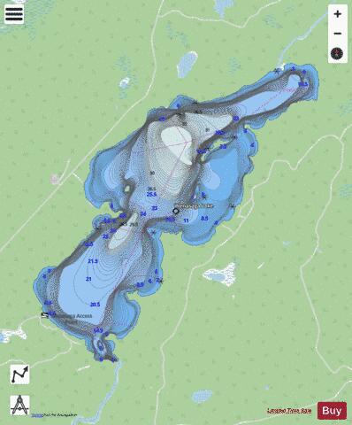 Wenasaga Lake depth contour Map - i-Boating App - Streets