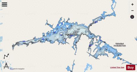 Wabakimi Lake depth contour Map - i-Boating App - Streets