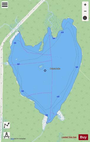 Pearce Lake depth contour Map - i-Boating App - Streets