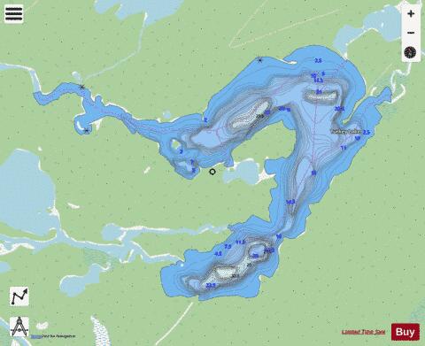 Turkey Lake depth contour Map - i-Boating App - Streets