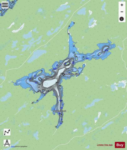 Wababimiga Lake depth contour Map - i-Boating App - Streets