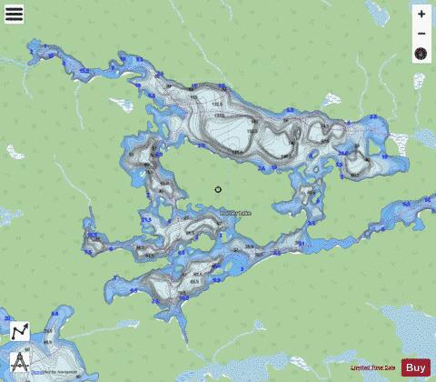 Horner Lake depth contour Map - i-Boating App - Streets