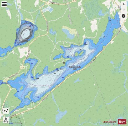 Lower Paudash Lake depth contour Map - i-Boating App - Streets