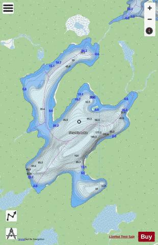 Sesabic Lake depth contour Map - i-Boating App - Streets