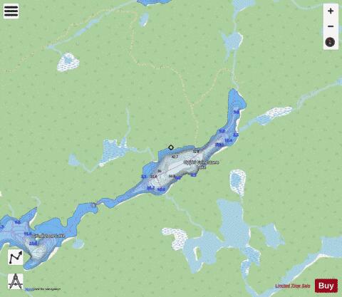Upper Grindstone Lake depth contour Map - i-Boating App - Streets