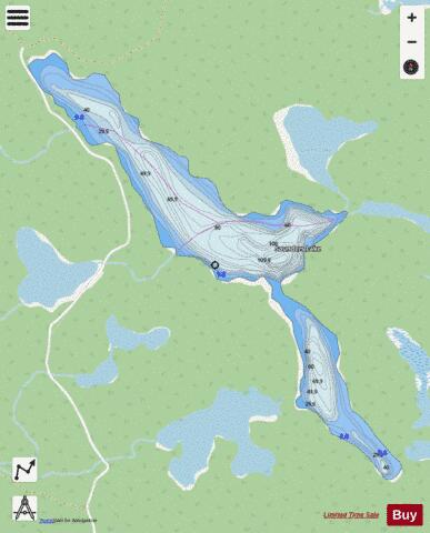 Saunders Lake depth contour Map - i-Boating App - Streets