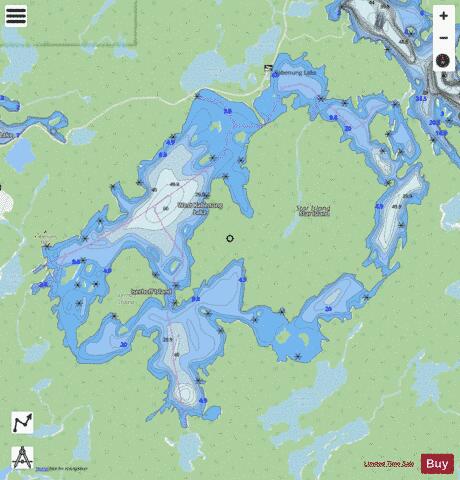 West Kabenung Lake
 depth contour Map - i-Boating App - Streets